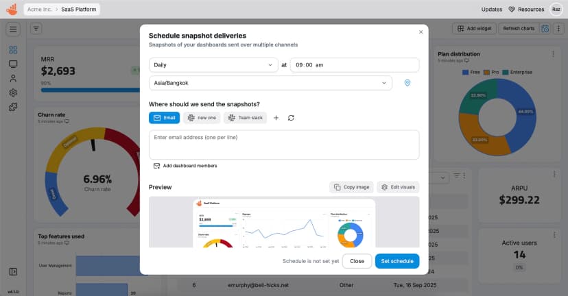 Automated Dashboard Snapshots