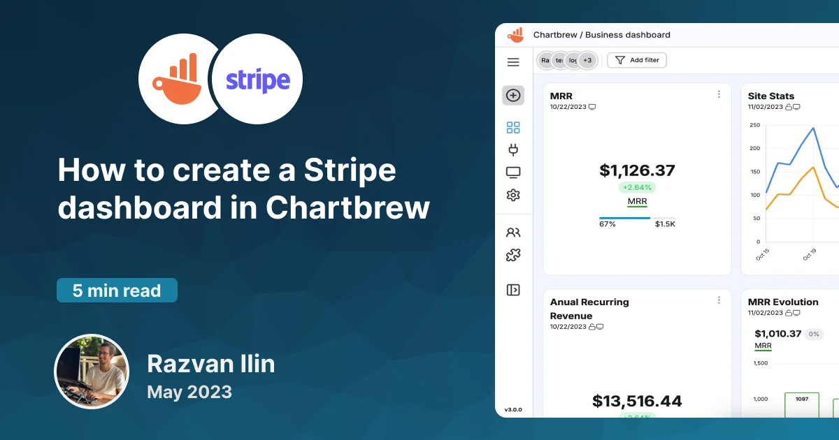 Stripe dashboard in Chartbrew