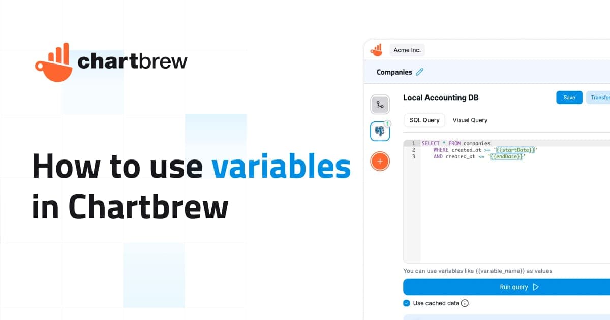 How to use variables in Chartbrew