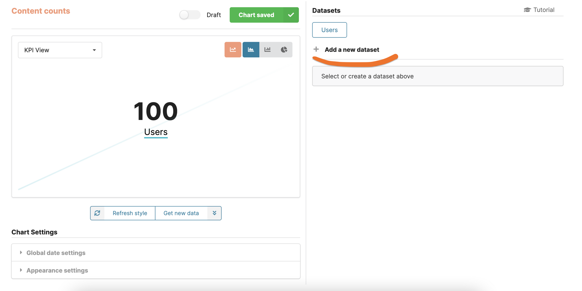 Multiple datasets on the same chart in Chartbrew