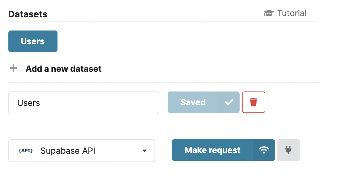 Connect Chartbrew dataset to Supabase API