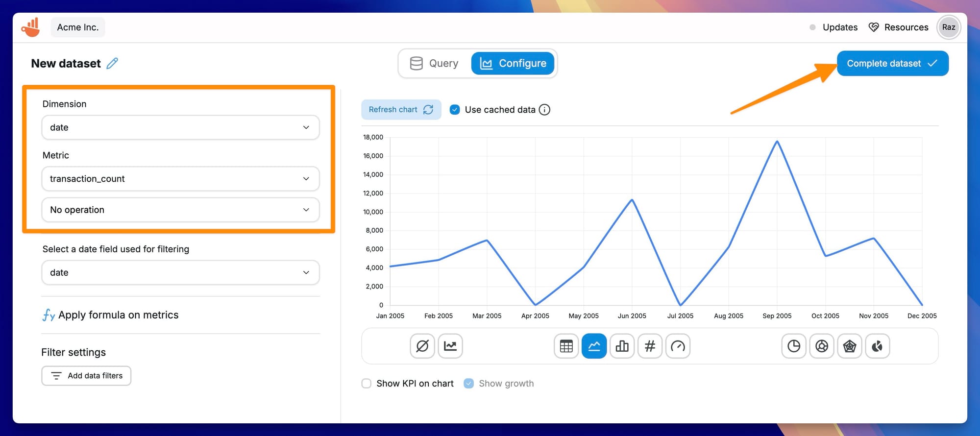 ClickHouse data visualization in Chartbrew